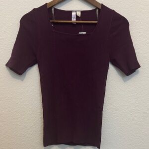 NWT Francesca’s Deep Purple Short Sleeve Top